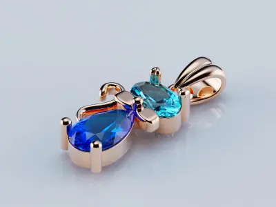 Pendant Cat 3D print model