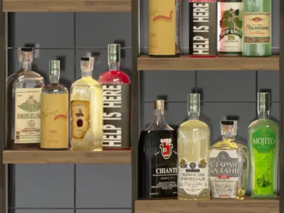 Large bar 6 Alcohol 3D model