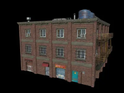 Modular Urban Buildings Pack Low-poly 3D model