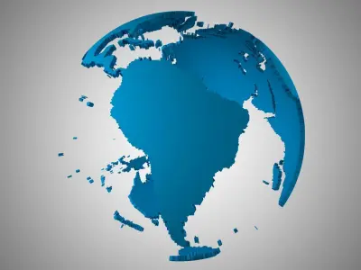 Globe Shell Dark Blue 3D model