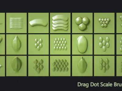 Zbrush - Snakeskin - 21 VDM Brushes 3D model