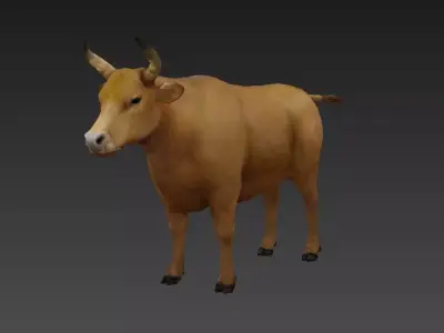 animal cow  Low-poly 3D model