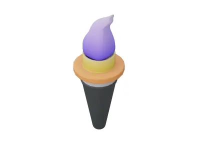Torch Icon v1 003 Low-poly 3D model