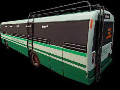  South Indian Bus Low-poly 3D model