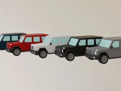 Mercedes G63 Suv Low-poly 3D model