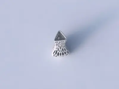 Vase puffy triangle with relaxed organic lattice 3D print model