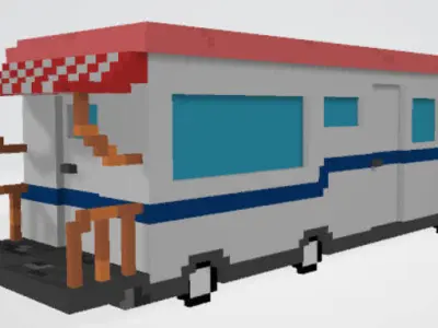 Camper Voxel Model Low-poly 3D model