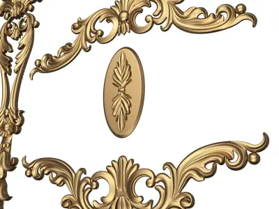 Carved Plaster Molding Decoration 026 Low-poly 3D model