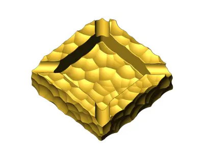 Square hammered ashtray bowl 3D print model