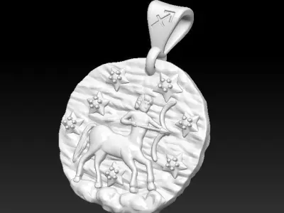 Horoscope Sagittarius pendant 3D print model