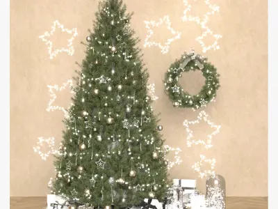 Christmas tree 13 high poly 3D model