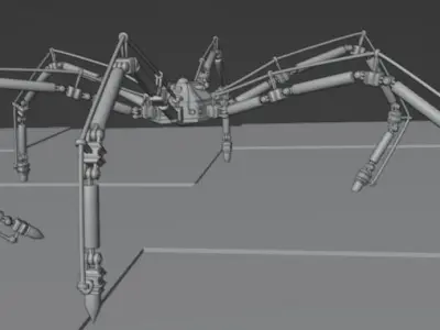High Poly Mech Spider 3D model