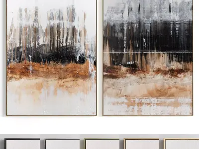 Plaster Two Photo Frame 132 Low-poly 3D model