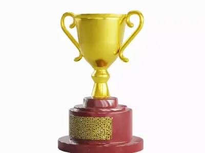Trophy Gold Award 03 Low-poly 3D model