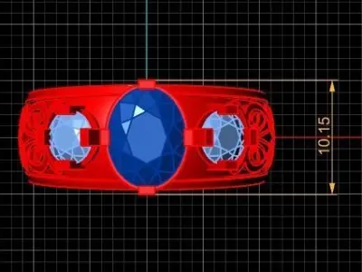 Luxury Hip Hop Ring For men 3d Printable Model  3D print model