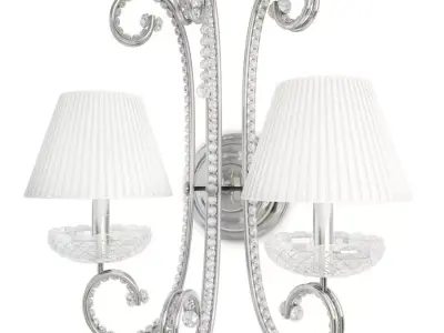 Baroque crystal Wall Lamp 3D model