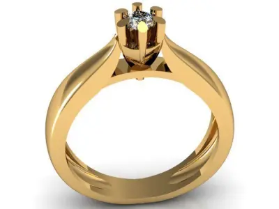 solitaire ring 3D print model 10