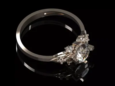 Luxury Jewelry CAD Model  Ring and Earrings 3D print model