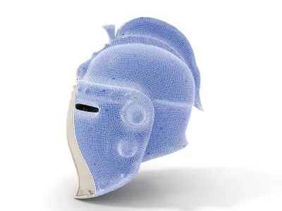 Medieval Knight Helmet Model Pack with PBR Textures Low-poly 3D model