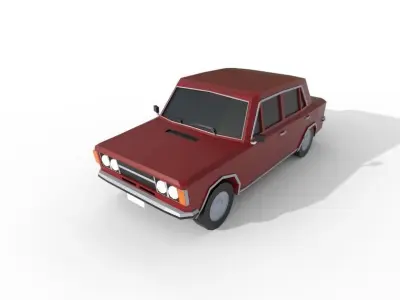 Fiat 124 Special 1973 - 1631 poly - 7 Diffirent Colour Low-poly 3D model