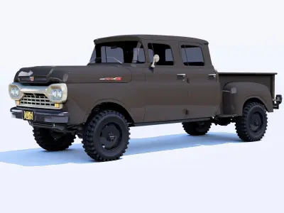 Pickup 1960 F250 Crew Cab Stepside 3D model