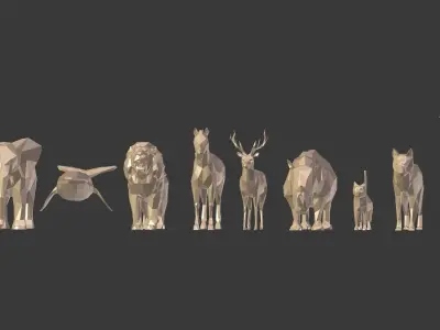 Low Poly Animals Collection Low-poly 3D model