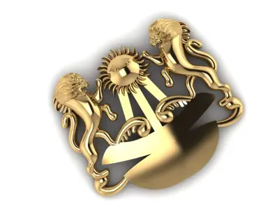 Lion Sun Pendant 3D print model