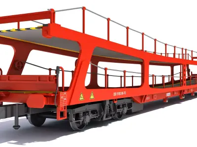Car Transporter Railroad Wagon 3D model