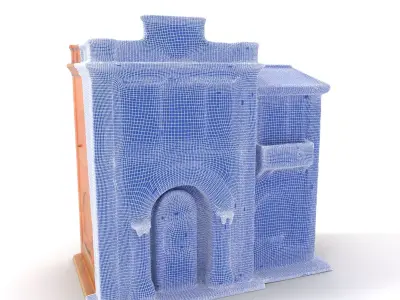 Rustic Brick Building model pack Low-poly 3D model