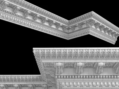 Decor molding 3 Low-poly 3D model