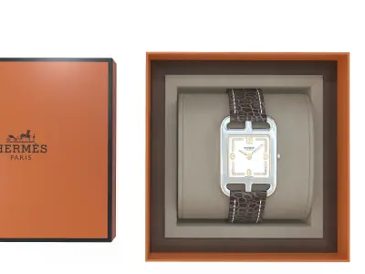 Hermes Cape Cod Watch and Box Low-poly 3D model
