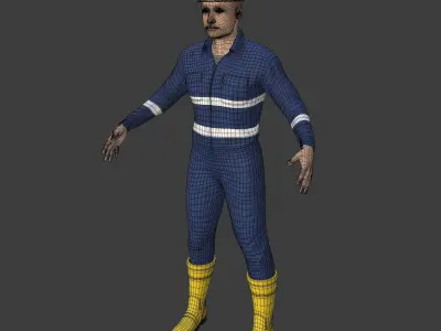 Mechanic - Construction Worker -- Rigged Model Low-poly 3D model