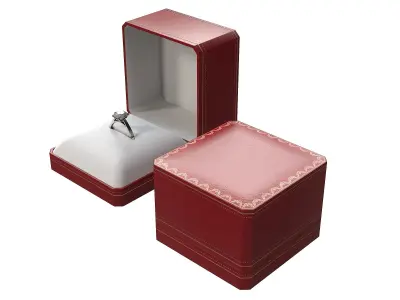 Ring with Red Box Low-poly 3D model