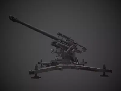 88mm Flak  88mm Flukabwehrkanone  3D model