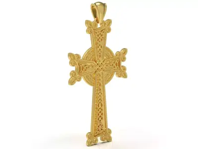 gold Cross design stl 3dm Pendant Model gp0477 3D print model