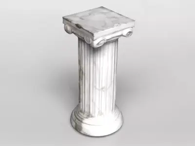 Marble Ionic Pedestal Column 3D model