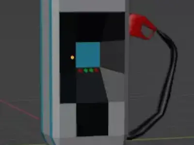 Low Poly Gas Pump 3D Model Low-poly 3D model
