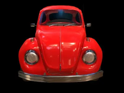 Classic Car PBR - Beetle Low-poly 3D model