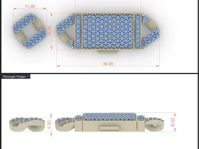 Cuban Link Chain Diamond Bracelet or Neckla 3D print model