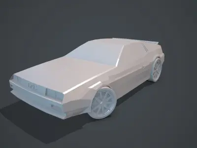 DeLorean DMC-12 Low-poly 3D model