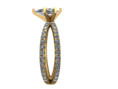 Diamond classic Ring to print 3 Sizes 3D print model