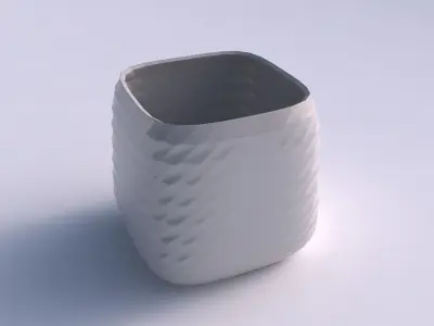 Vase quadratic stumpy with uniform polygons 3D print model