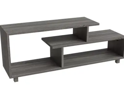 Mid Century Modern Amber Asymmetrical Tv Stand Low-poly 3D model