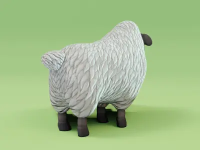 Sheep 3D Model toy Low-poly 3D model