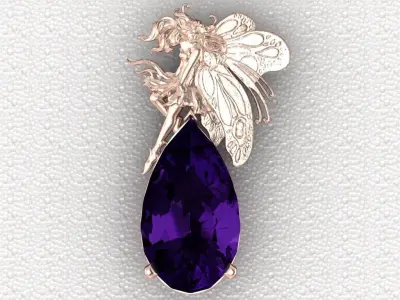 Butterfly girl pendant 3D print model