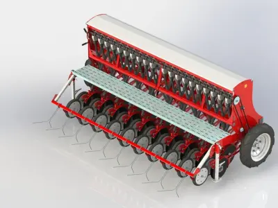 WG 1023 - Mounted mechanical seed drill 3D model