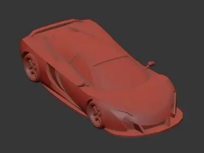 Simple Sport Car Pack for Game Low-poly 3D model
