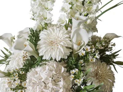 Flower Set 080 tall bouquet gladiolus dahlia hydrangea 3D model