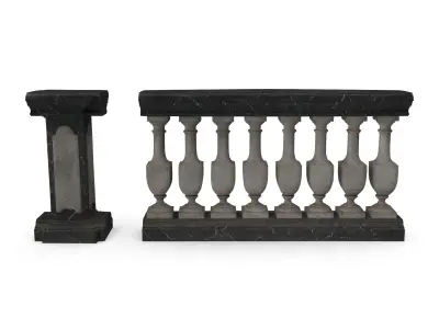 Marble Railing Low-poly 3D model