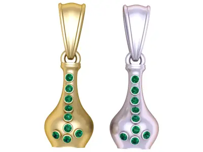 Gemstone Vase Pendant  3D Printable Jewelry 3D print model